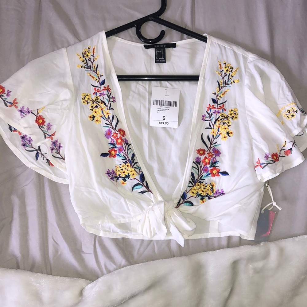 white crop top